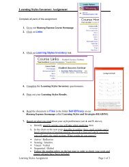 Learning Styles Inventory Assignment