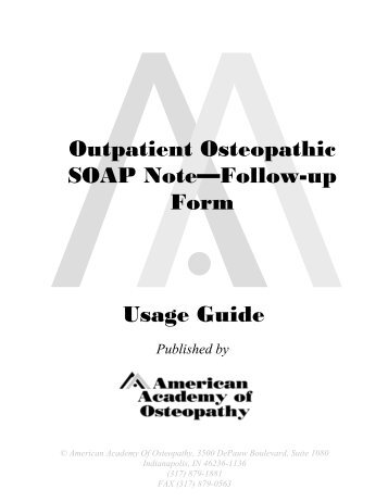 Follow-up SOAP Note Usage Guide - American Academy of ...