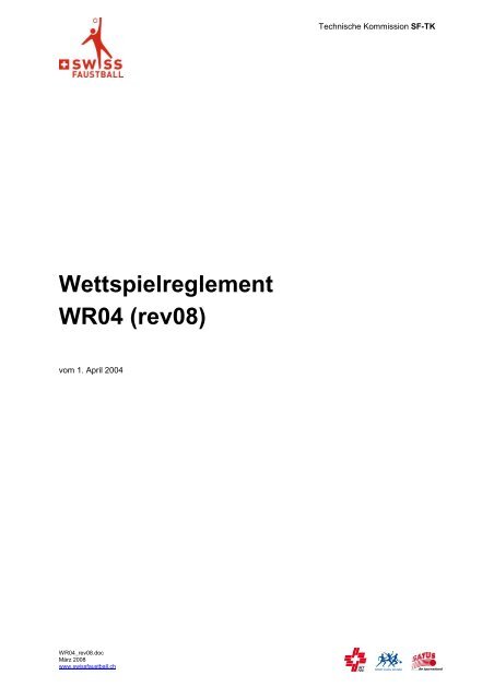 Wettspielreglement WR04 - Turnverband Bern Mittelland