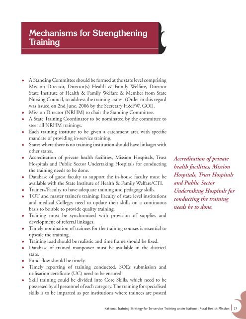 National training strategy - Ministry of Health and Family Welfare