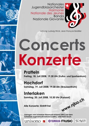 Pratteln Hochdorf Interlaken - Nationale Jugendblasorchester