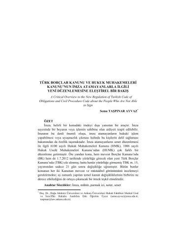 türk borçlar kanunu ve hukuk muhakemeleri kanunu'nun imza ...