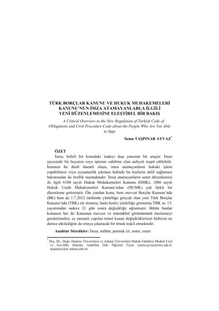 türk borçlar kanunu ve hukuk muhakemeleri kanunu'nun imza ...