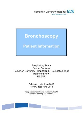 Bronchoscopy leaflet - Homerton University Hospital