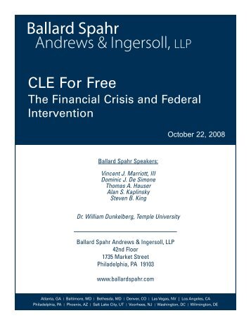 The Financial Crisis and Federal Intervention Seminar Materials