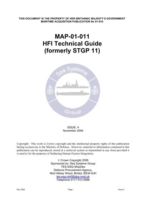 MAP-01-011 HFI Technical Guide - Human Factors Integration ...