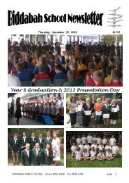 Year 6 Graduation & 2012 Presentation Day - Biddabah Public School
