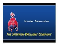 Investor Presentation - Sherwin Williams
