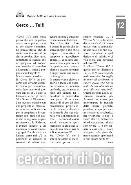 dicembre 2012 anno XXII n° 2 - Parrocchiasanfrancescolecco.it