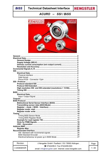 SSI / BiSS - Hengstler GmbH