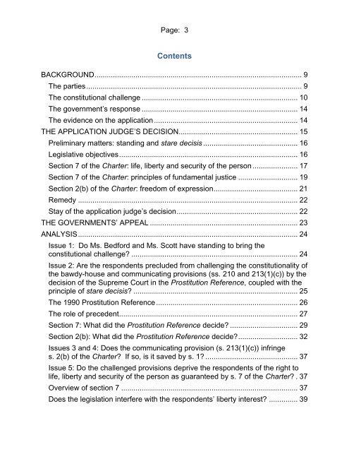 Canada (Attorney General) v. Bedford, 2012 ONCA ... - York University