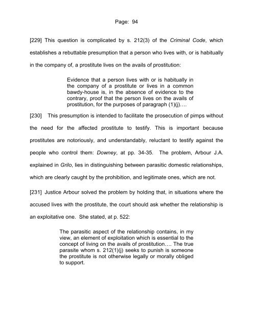 Canada (Attorney General) v. Bedford, 2012 ONCA ... - York University