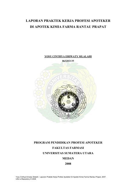laporan praktek kerja profesi apoteker - USU Institutional Repository ...