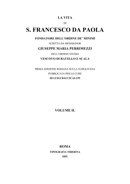 La-vita-di-S.-Francesco-da-Paola-Volume - Giovani Minimi