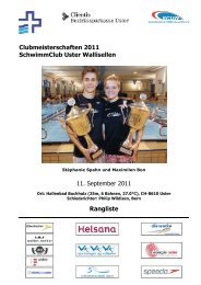 Rangliste SCUW Clubmeisterschaften - Schwimmclub Uster