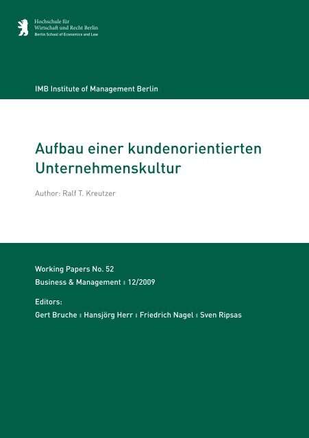 Aufbau einer kundenorientierten ... - MBA Programme der HWR Berlin