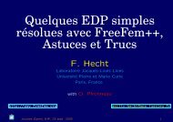 Quelques EDP simples r´esolues avec FreeFem++, Astuces et Trucs