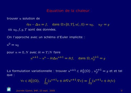 Quelques EDP simples r´esolues avec FreeFem++, Astuces et Trucs