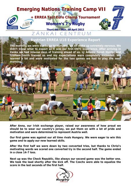 Austrian U18 Experience Report - Women's Rugby, Austria