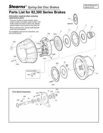 Parts List for 82,300 Series Brakes - A2ZInventory.com