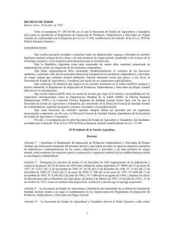 DECRETO DE 4238/68 - Senasa