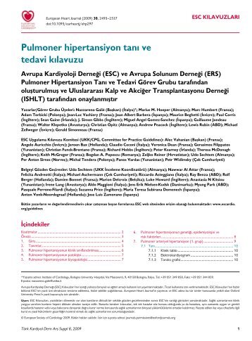 Pulmoner hipertansiyon tanÄ± ve tedavi kÄ±lavuzu