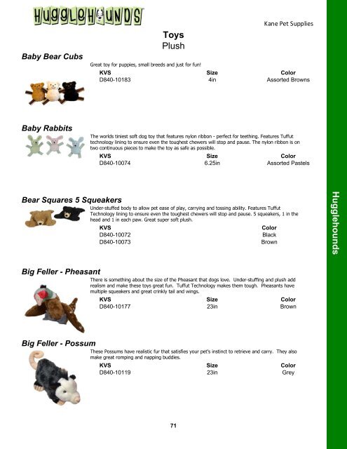 Hugglehounds Toys - Kane Veterinary Supplies