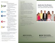 BCSP's Application Fee Waivers brochure - Board of Certified Safety ...