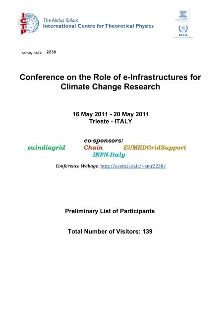 Conference on the Role of e-Infrastructures for Climate Change - ICTP