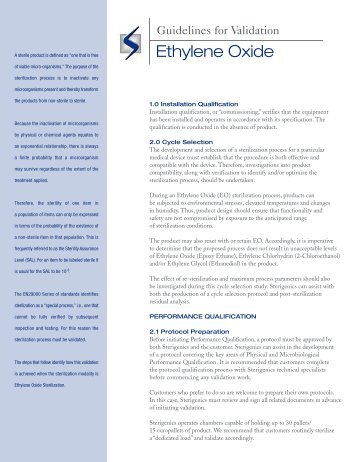 Guidelines for Validation - Ethylene Oxide - 223.17 KB - Sterigenics
