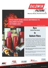 ryco (aust & nz) cross reference to baldwin filters october 2005