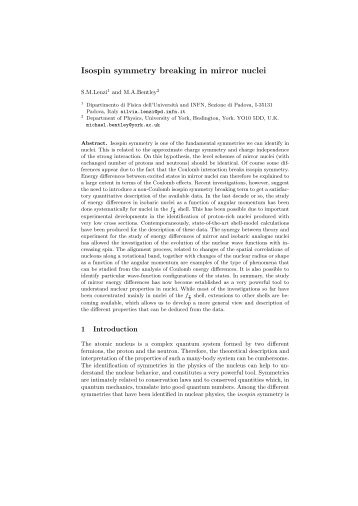 Isospin symmetry breaking in mirror nuclei - Cenbg