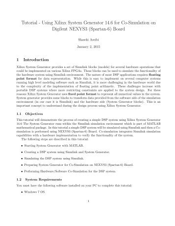 Tutorial - Using Xilinx System Generator 13.2 for Co-Simulation on ...
