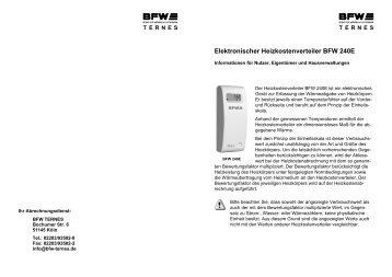 Ablesung BFW elektronische Verteiler -neuere - Hausverwaltung GL