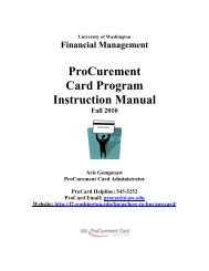 ProCard Training Manual - Finance & Facilities - University of ...