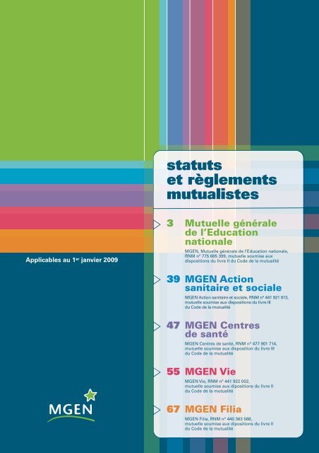 statuts et rÃƒÂ¨glements mutualistes - MGEN