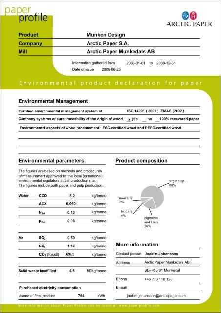 Arctic Paper SA - Antalis