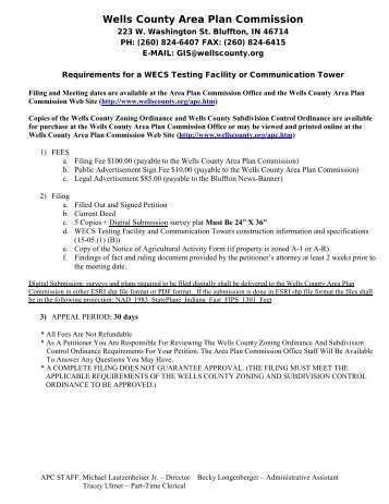 Wells County Area Plan Commission - Wells County, Indiana