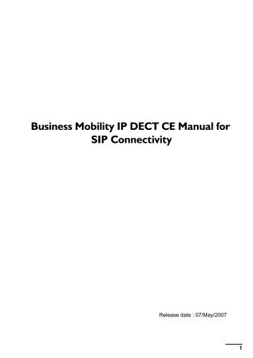 Business Mobility IP DECT CE Manual for SIP Connectivity - Testlab
