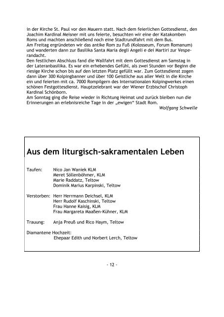 Pfarrbrief Weihnachten 2011 - Katholische Pfarrgemeinde ...