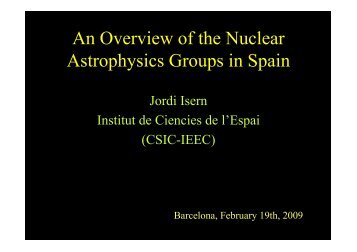 An Overview of the Nuclear Astrophysics Groups in Spain