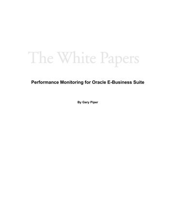 Performance Monitoring for Oracle E-Business Suite - Quest Software