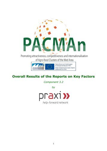 Report on key factor of MED agro food cluster - PACMAn