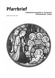 Pfarrbrief - Katholische Pfarrgemeinde Sanctissima Eucharistia