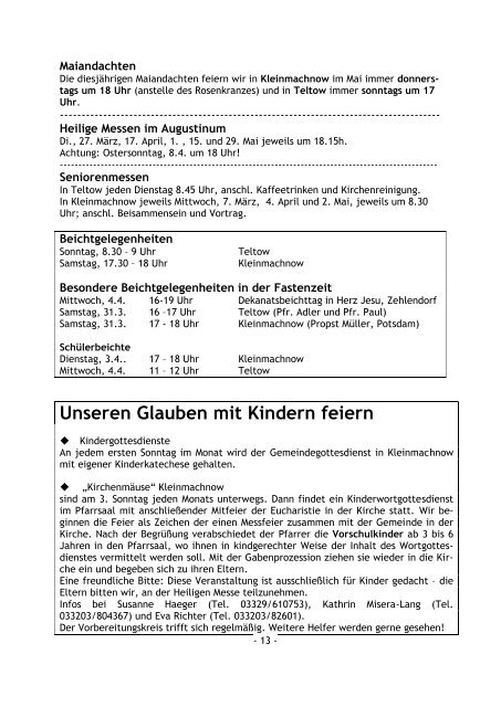 Pfarrbrief Ostern 2012 - Katholische Pfarrgemeinde Sanctissima ...