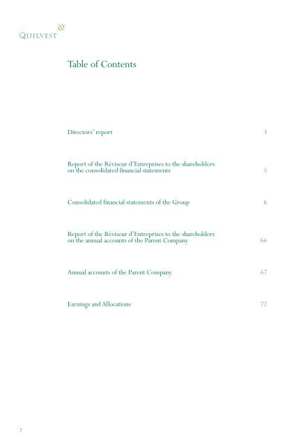 Annual Report 2008 – Financial Section - Quilvest