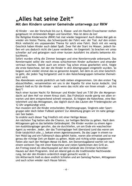 Pfarrbrief Herbst 2011 - Katholische Pfarrgemeinde Sanctissima ...