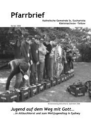 Pfarrbrief Herbst 2008 - Katholische Pfarrgemeinde Sanctissima ...