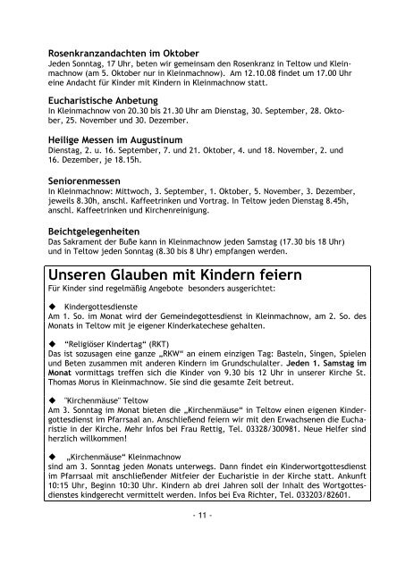 Pfarrbrief Herbst 2008 - Katholische Pfarrgemeinde Sanctissima ...