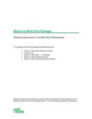 Sample Return to Work Plan package - wsib